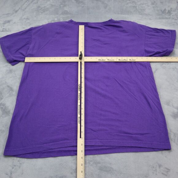 Moda Bazaar Shirt Womens One Size Purple Floral Round Neck Short Sleeve Tee - Picture 4 of 16